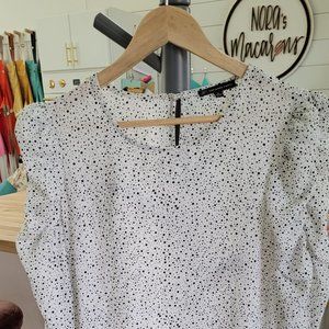 Black Paint-spattered Blouse